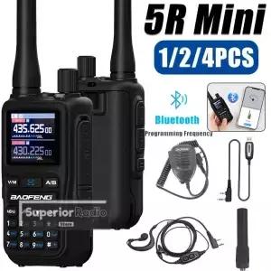 1/2/4PCS 바오펑 UV5R 미니 무전기 블루투스 프로그래밍 멀티 밴드 고속 복사 주파수 듀얼 PTT 타입C CH