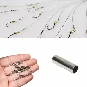 100 개/몫 1.0mm2.8mm 라운드 구리 낚시 라인 알루미늄 압착 슬리브 튜브 액세서리 OPP 가방