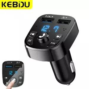 블루투스 5.0 FM 송신기 차량용 키트 Handfe 듀얼 USB 충전기 3.1A 지원 TF 카드 U AUX MP3 변조기 음악
