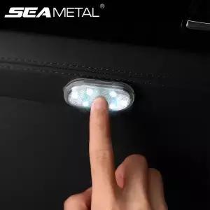 SEAMETAL 미니 자동차 터치 라이트 바닥 트렁크 후드 천장 USB 충전식 자기 주변 램프 자동 인테리어 등