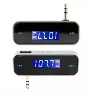 미니 3.5mm FM 송신기 무선 LCD 디스플레이 변조기 자동차 음악 오디오 휴대폰 키트