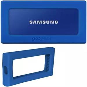 삼성 T7 터치 휴대용 SSD용 게트기어 실리콘 범퍼 - 1TB 500GB USB 3.2 강한 충격 흡수 미끄럼 블루