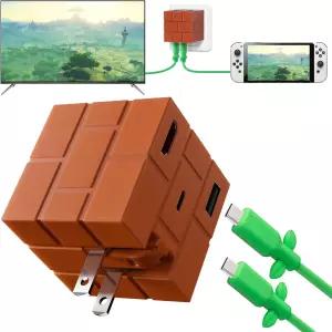 닌텐도 스위치1/OLED/스팀 데크용 휴대용 도크 어댑터 여행용 60W GaN 큐브독 TV 도킹 스테이션 타입 C