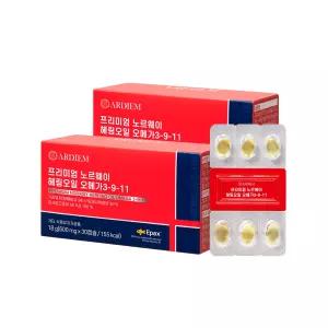 아르디엠 프리미엄 노르웨이 헤링오일 오메가 3-9-11 600mg x 30캡슐 2개