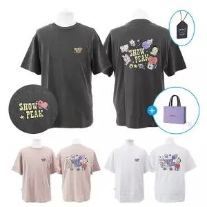 [스노우피크]BT21 그래픽 여름 반팔 티셔츠 여성 키즈 커플 [백화점판]