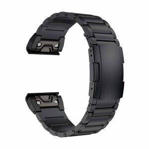 LDFAS Fenix 8 / 7 6 Pro 5 Plus 밴드, 22mm 티타늄 메탈 퀵 릴리스 핏 시계 스트랩, 더블 버튼 장치 Garmin E Forerunner 935 945 Epix Gen 2 밴드와 호환 가능