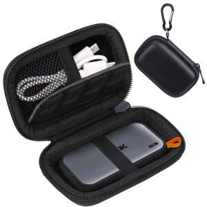 SSK 휴대용 SSD 외장 솔리드 스테이트 드라이브용 Lacdo 하드 케이스 250GB 500GB 1TB 2TB 4TB 드라이브 USB 3.2 Gen2 EVA 충격 방지 보호 스토리지 여행 가방, 블랙
