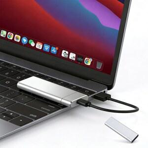 4TB 휴대용 솔리드 스테이트 드라이브, USB 32.0 to Type-C 외장 컴퓨터 PC, Mac, 게임 콘솔 및 스토리지 Silver용