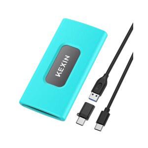 KEXIN 256GB 외장 SSD 하드 드라이브 USB 3.1 Type-c 휴대용 솔리드 스테이트 256G, PC Mac Android 게임 콘솔용 최대 500MB/s