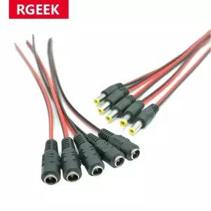 모니터전원선 케이블 5개 10개 55x21mm 남성 여성 콘센트 12V DC 전원 피그 테일 잭 CCTV 카메라 커넥터 꼬