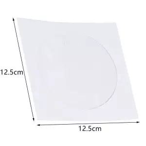새로운 10/50PCS 12.5CM CD DVD 종이 슬리브 봉투 보관 투명 창 케이스 플랩 흰색 접힌 가방
