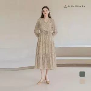 [하프클럽/스테이씨]브이넥 허리 끈 원피스 (MM33OP04)