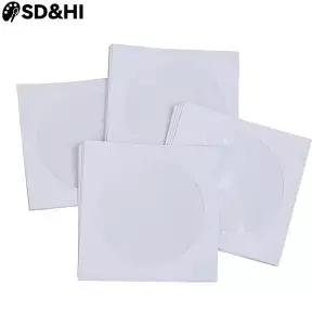 종이 CD DVD 플랩 슬리브 케이스 커버 봉투 5 인치 12.5cm 크래프트지 가방 포장 10 개 50