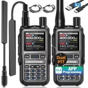 바오펑 UV5R 미니 무전기 AM FM 멀티 밴드 블루투스 프로그래밍 타입C 충전기 듀얼 PTT 채널 장거리 양방향