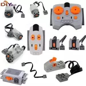 MOC 파워 펑션 M/L/XL 모터 배터리 박스 IR 리모컨 수신기 RC 자동차 로봇 모델 빌딩 블록 기술 개조 부품