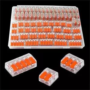 68Pcs CMK 63 고속 레버 와이어 커넥터 키트 25 포트 가정용 전기 접합 소형 조명 터미널 블록 대용량