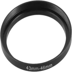 uxcell 43mm-46mm 금속 카메라 렌즈 스텝 업 링 검은색 교체 양극 산화 처리 필터용 어댑터 PC 1대