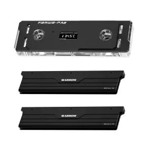 TFT 디스플레이가 장착된 RAM 워터 블록 2채널 및 메모리 쿨링 DDR5-RAM 모듈용 히트싱크가 쿨러 키트 블랙