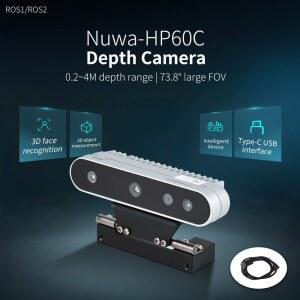 Nuwa-HP60C 3D 깊이 카메라 센서 전자 모듈 FOV 73.8 측정 범위 4m 지지대 ROS1 ROS2, 젯슨 라즈베리 파이 로봇용