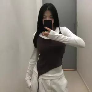 [신세계라이브쇼핑][옷자락] 여자 나시 레이어드 골지 슬림 긴팔 티셔츠