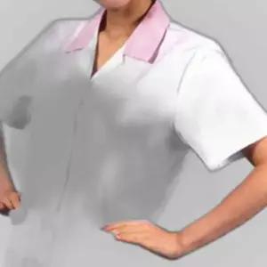 여름 쾌적 핑크카라 반팔 위생복 병원 유니폼