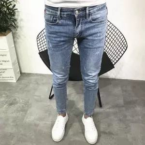 슬림 스키니 남성 청바지 타이트 스트리트 무늬 일자핏