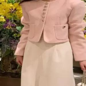 여성 3컬러 유광단추 봄 가을 크롭 트위드자켓