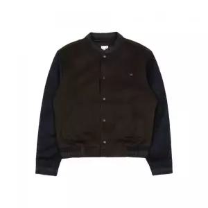 THE COLDEST MOMENT TCM mini logo varsity jacket brown/navy
