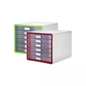 사무실 책상 사무용품 정리 서랍형 수납함 미니함6단 220x250x200 레드 서식함