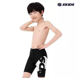 스키즈 남아 5부 실내수영복바지 화이트블랙 키즈 주니어 SF5BS517PBK