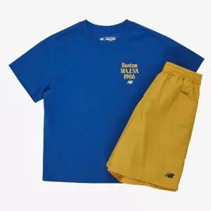 [뉴발란스]뉴발란스키즈 로고 반팔 세트 NK9YGB207U-50 트레이닝 스포츠