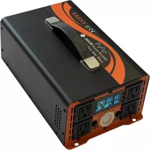 KRXNY 2000W 파워 인버터 컨버터 24V DC ~ 110V AC 120V 순수 사인파 LCD 디스플레이 핸들이 있는 오프