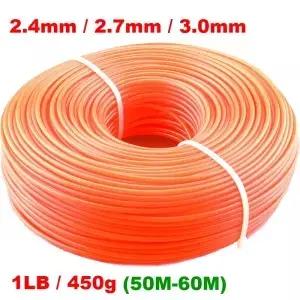 2.4mm/2.7mm/m 1LB 잔디 트리머 라인 스트리머 브러시커터 나일론 로프 코드 롱 라운드/스퀘어 롤