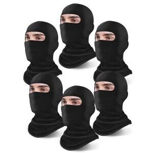 제옥사렐 6팩 발라클라바 남성/여성용 스키 마스크, 커버 풀 페이스