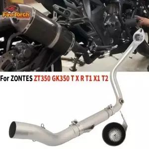 존테스 ZT 350 GK T X R T1 X1 T2 오토바이 배기 이스 모토 풀 시스템 프론트 링크 파이프 촉매 슬립온