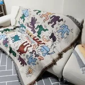 두꺼운담요 캠핑 차박 러그 담요 130x180 춤추는사람 캠핑러그