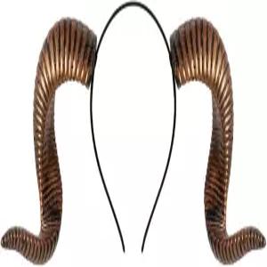 여성 남성 코스프레 가면극 파티 용품(골드 라지)을 위한 mdgfge 할로윈 고딕 데빌 램 뿔 머리띠 양 염소