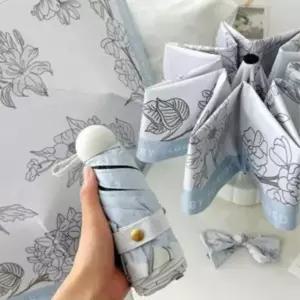 13색 1개 여성 꽃무늬 꽃 양산 우산 접는 접이식 미니 양우산 우양산 암막양산 UV차단 휴대용