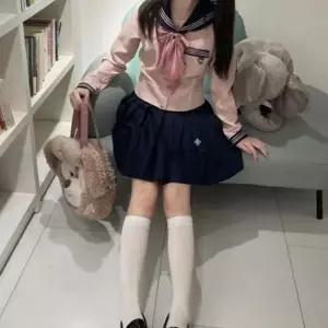 세줄라인 핑크 긴팔 마린 세라복 교복세트 학생복