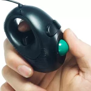 YUMQUA 핑거 마우스 휴대용 트랙볼 핑거팁 미니 4D USB 핸드헬드 유선 포인터 엄지 볼 롤러 포함 노트북 맥
