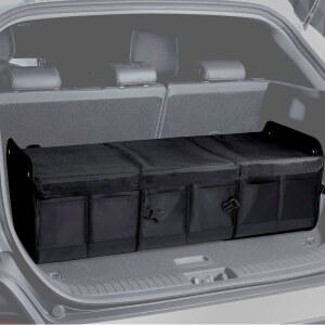 뚜껑이 있는 NINEDUCK 1680D 트렁크 정리함, SUV, 트럭 및 대형 화물 구역용 초대형 114L 접이식 화물 정리함, 견고한 PP 패널, 800D x 800D 위브, 방수, 새그 방지 디자인
