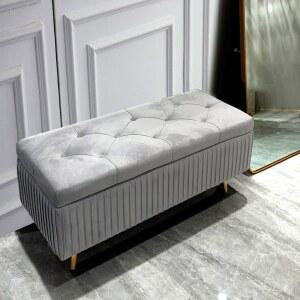 수납소파 벤치 수납장 벨벳 인테리어 다크그린 원목 현관벤치 100x40x45cm 수납쇼파