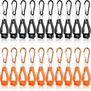 ARPOVIST 20PCS 작업용 글러브 홀더 클립 벨트 안전 루프용 그래버 작업자 시공 블랙 및 오렌지