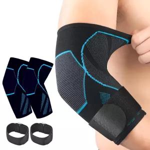 CYCLXY 팔 팔꿈치 압박 슬리브 1쌍 및 테니스 엘보우 암 가드 골퍼 릴 지원 여성 남성용 역도용