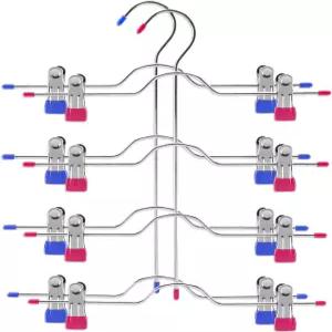 4단 스커트 행거 공간 절약 금속 미끄럼 방지 옷장 정리함 및 수납 멀티 의류 반바지 기숙사 필수품