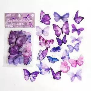 40 개/갑/팩 다채로운 나비 레트로 아트 핸드북 일기 DIY 장식 애완 동물 스티커 앨범 노트북 용품