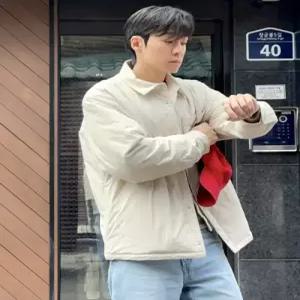 내셔널지오그래픽 N254UPD901 셔츠형 패딩 점퍼 SILVER BIRCH 경량패딩 덕다운점