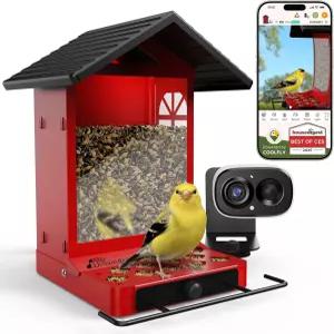 카메라가 장착된 스마트 버드 피더 25K 울트라 HD 라이브 스트림 하우스 무료 AI 식별 조류 종 24L 대용량