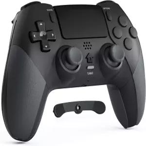 PS4용 CHEREEKI 무선 컨트롤러 2개의 매크로 버튼 3.5mm 오디오 및 터보 기능 6축 모션 컨트롤 듀얼 진동