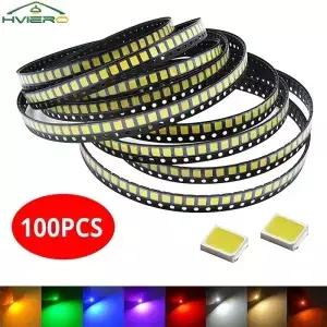 100Pcs 2835 흰색 SMD LED 0.2W 높은 밝은 발광 다이오드 칩 3.03 4 V 50000hrs 60MA 광속 1618LM 패치